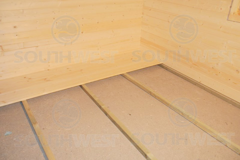 Floorboards resting on the floor joists