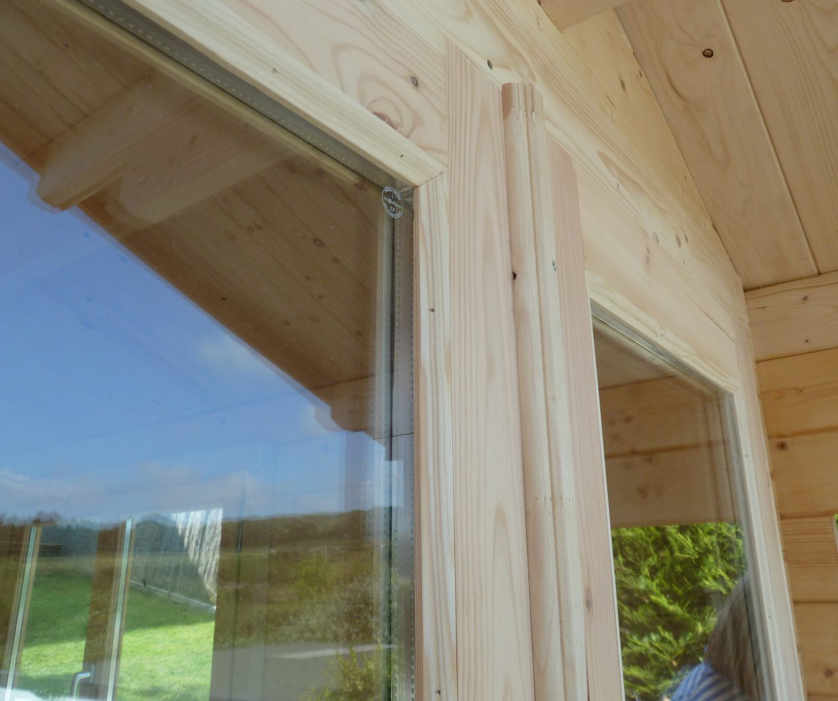 Log cabin windows and doors double glazed as standard South West