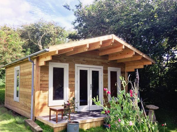 Garden log cabin, Bodmin, Cornwall