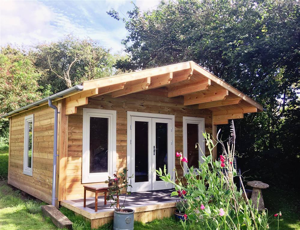 Garden log cabin, Bodmin, Cornwall