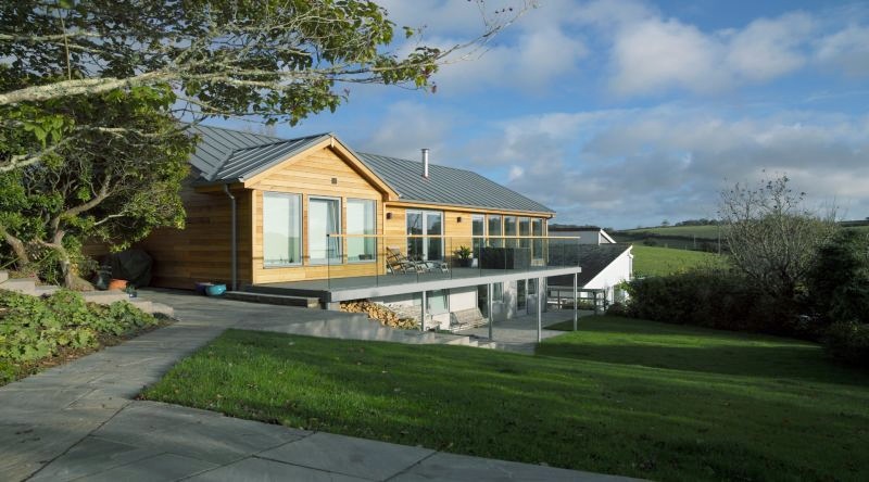 Cedar Clad residential log cabin, Feock, Cornwall